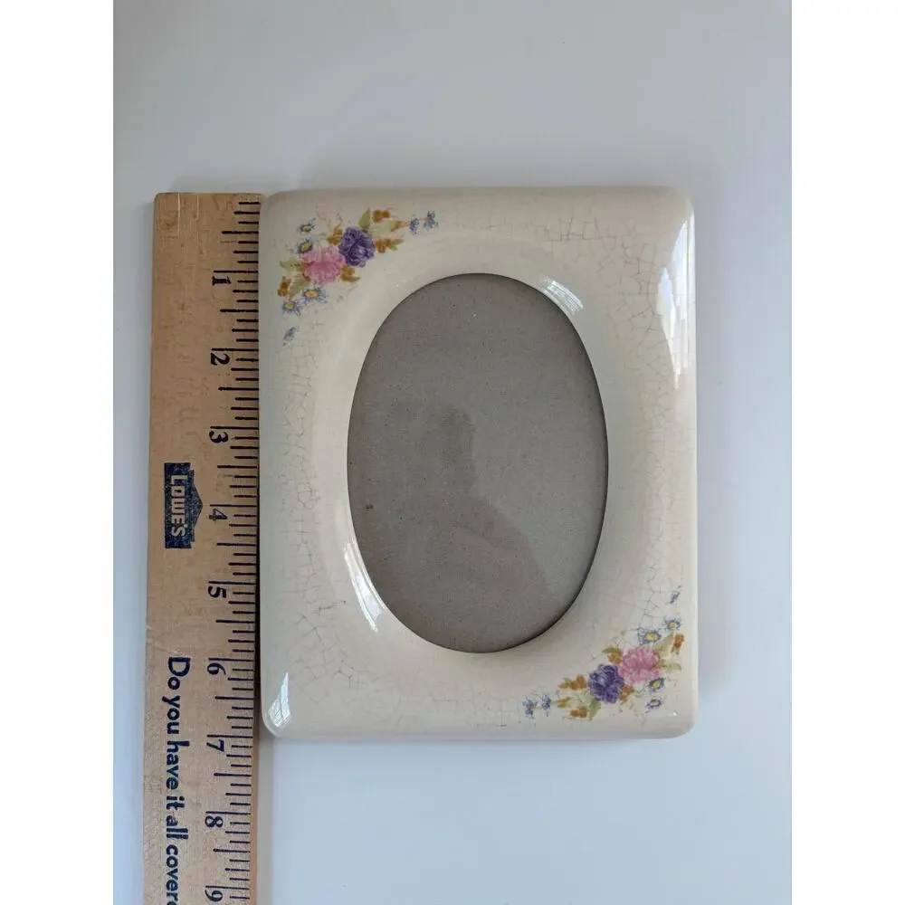 Vintage Ceramic Crackle Picture Frame